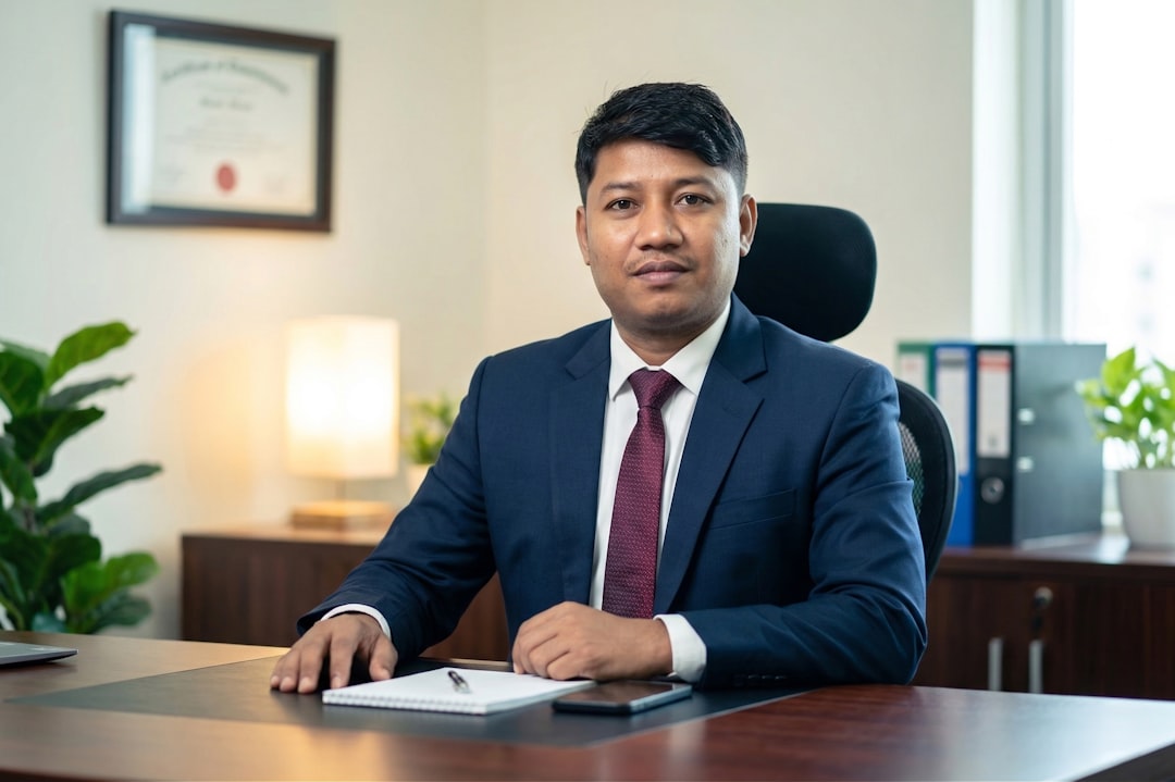Professional insurance agent in office
