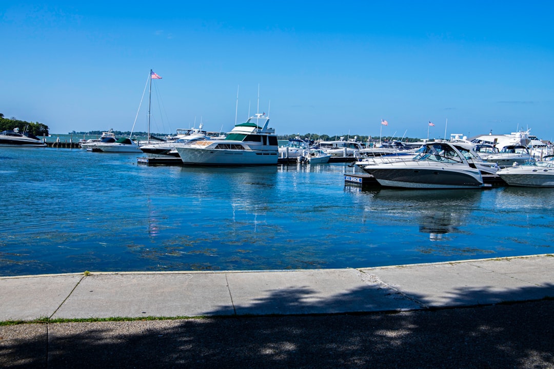 Boat dock at Ohio marina lake