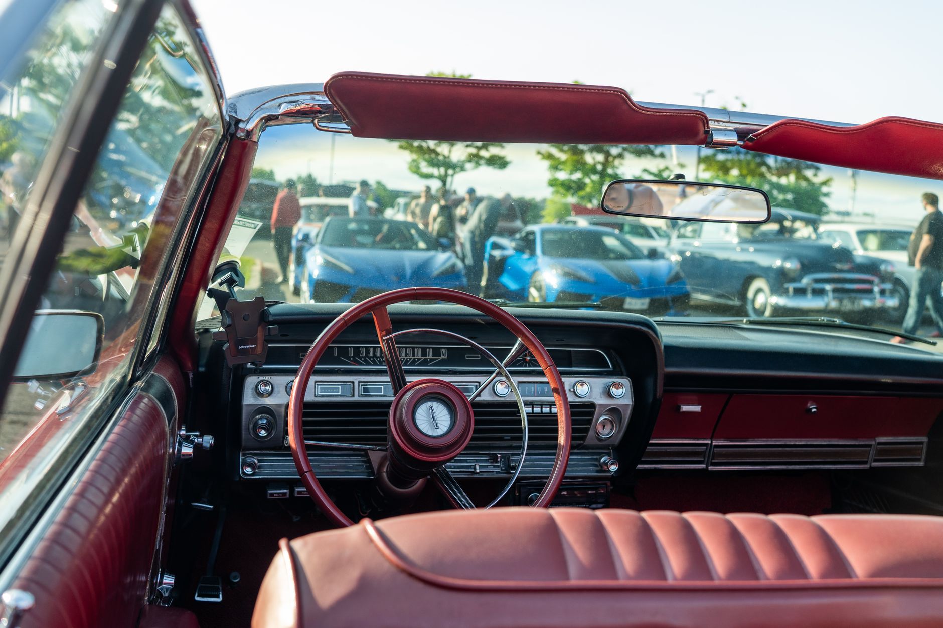 Classic car at Ohio show with vintage styling