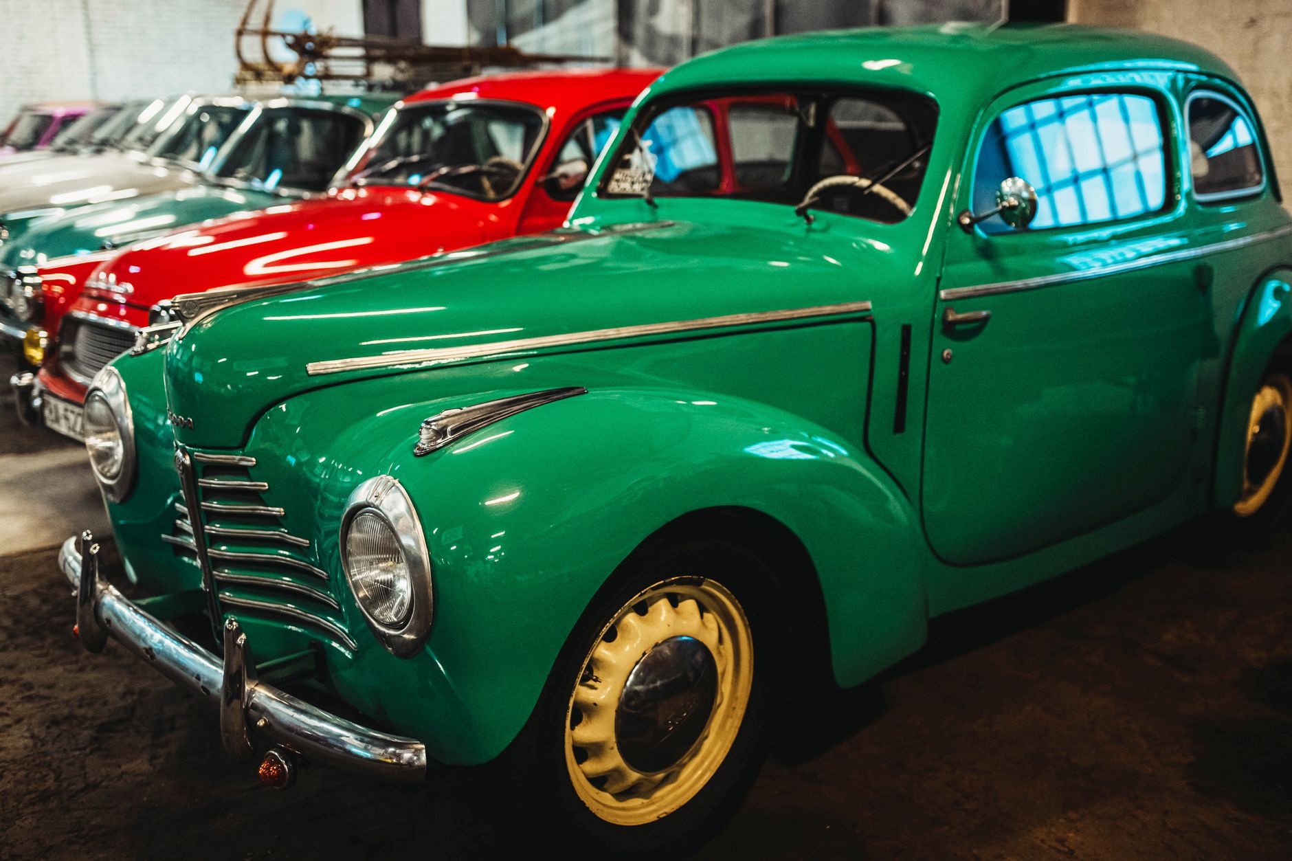 Classic car collection in Ohio garage