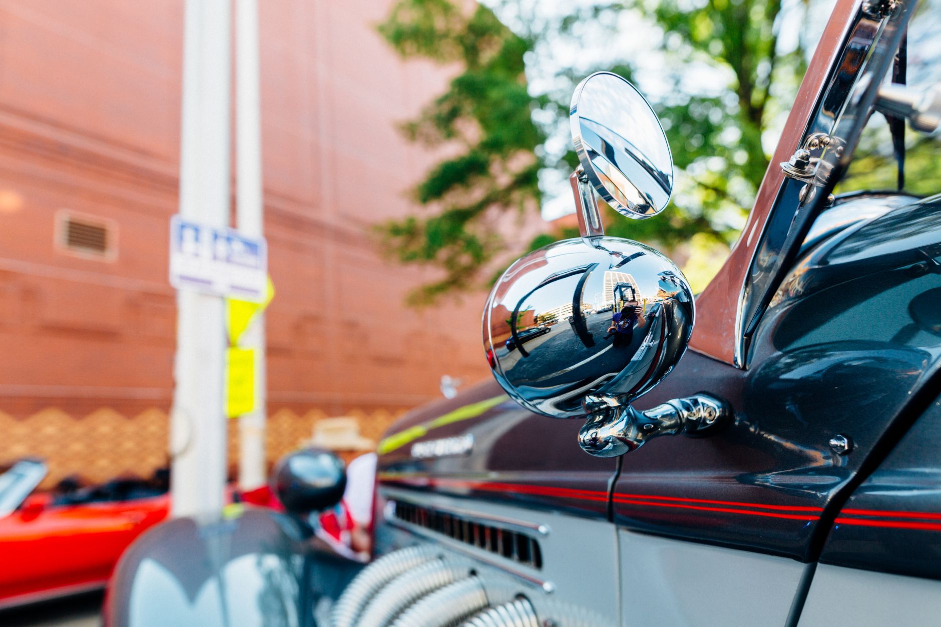 antique automobile polished chrome