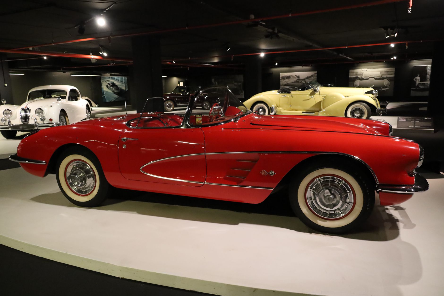 vintage car collection showroom