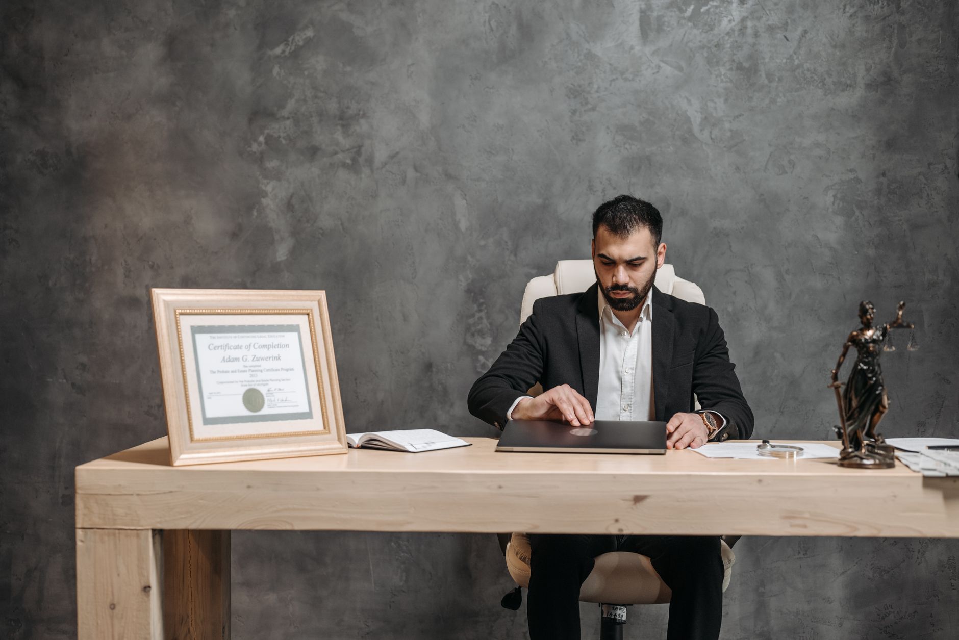 Attorney office with estate planning documents
