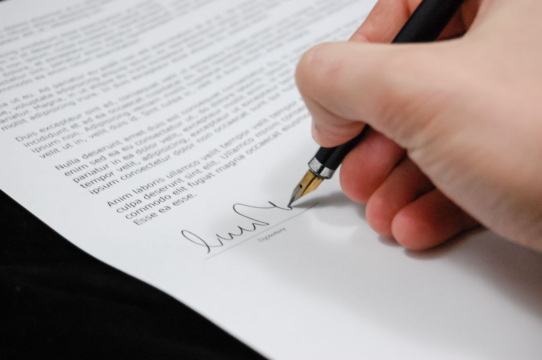 Signing legal documents for estate planning