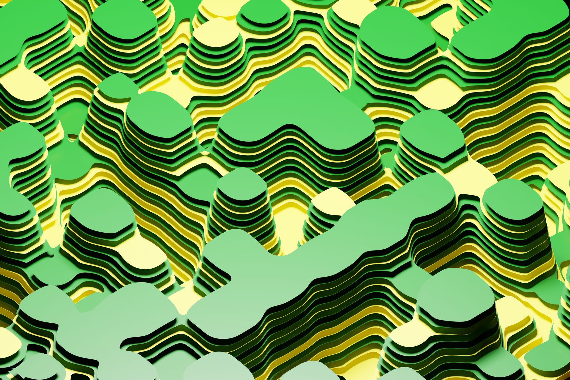 Topographic flood map with contour lines for Ohio