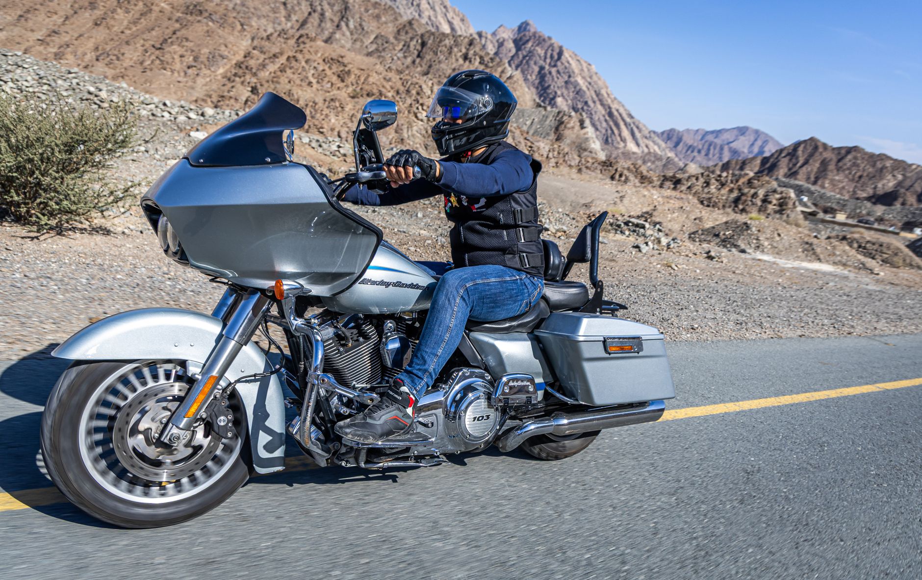 Harley-Davidson rider on open Ohio road
