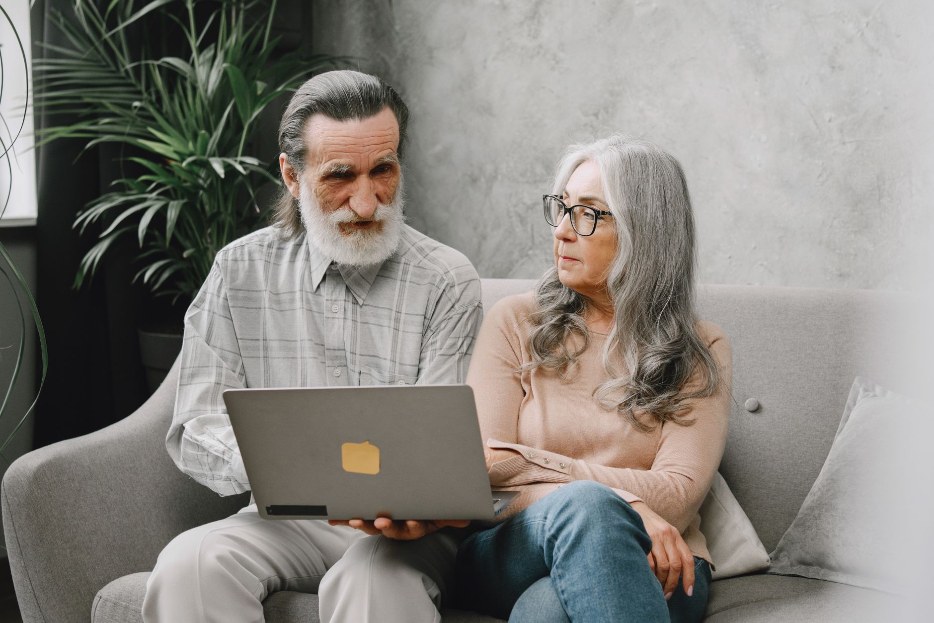 retiree home exterior couple