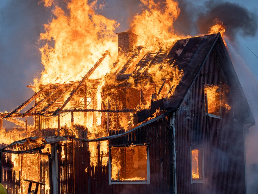 House fire damage illustrating dwelling coverage in Ohio homeowners insurance policy