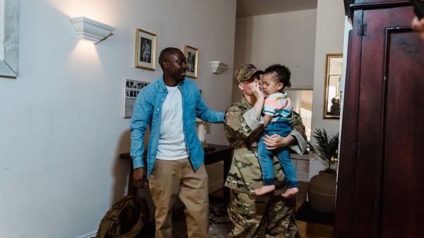 military family uniform home