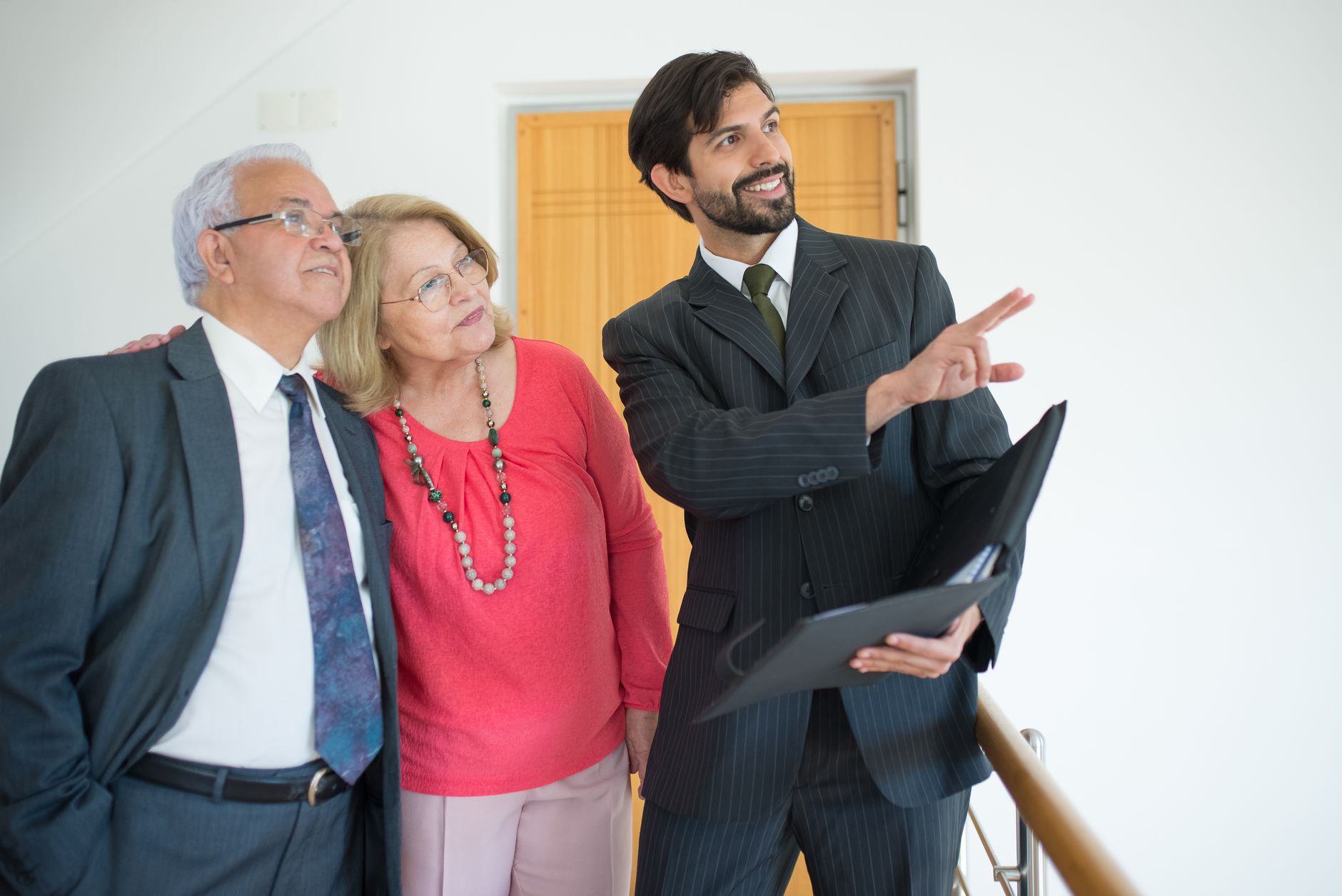 Elderly Ohio couple discussing estate and insurance planning