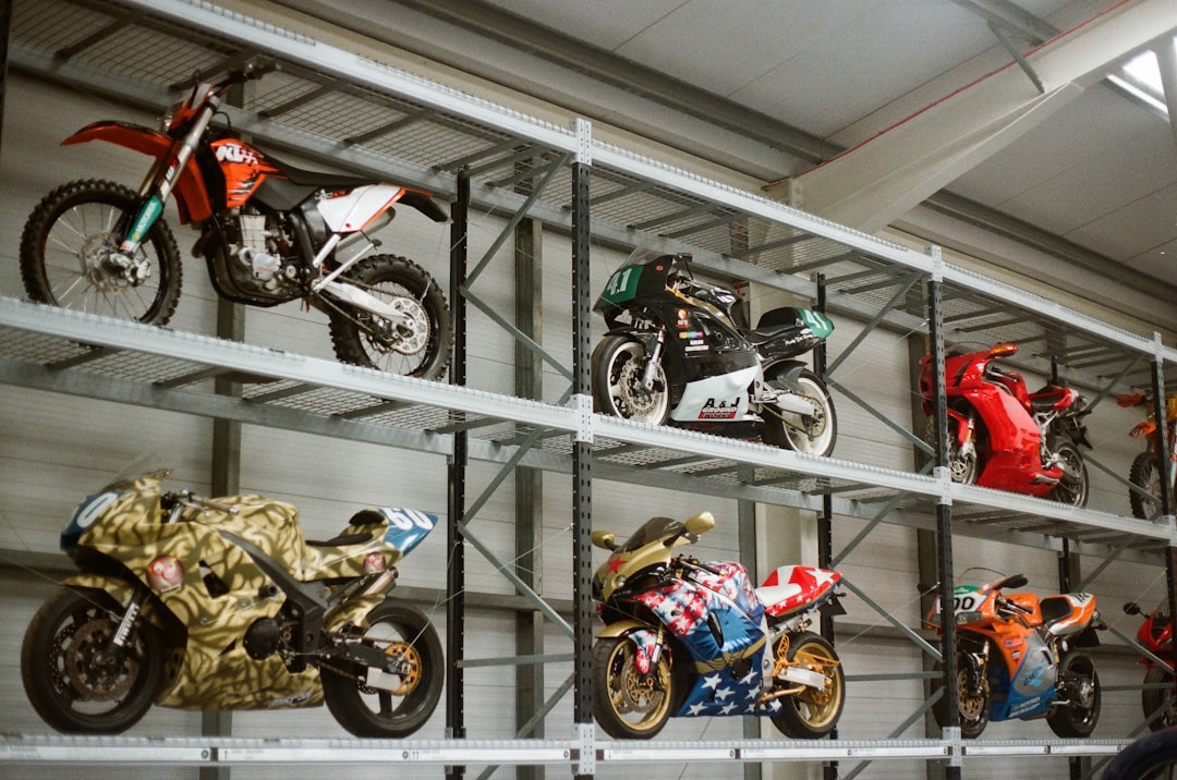 Motorcycle parked in garage winter storage