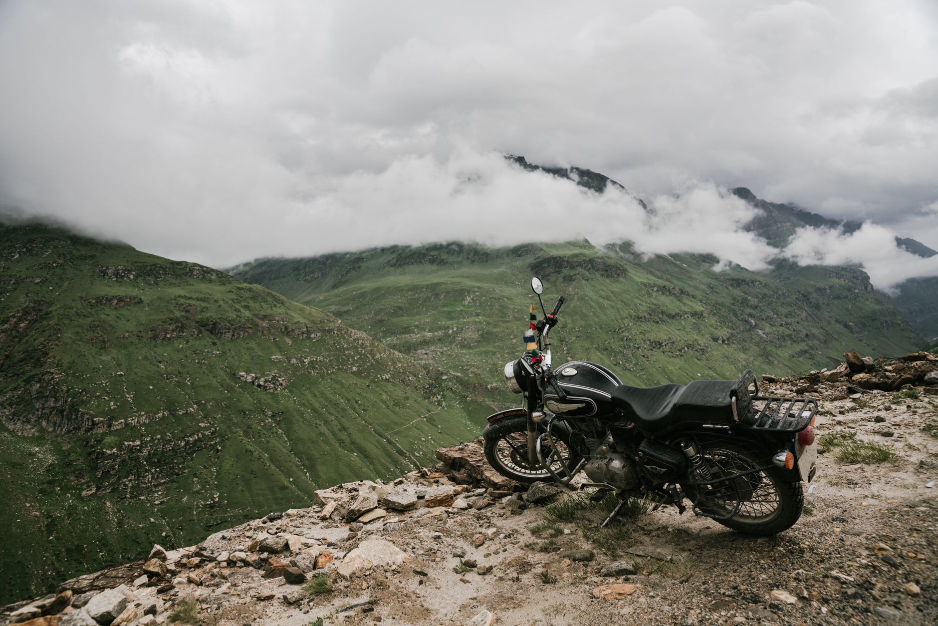 Motorcycle parked on scenic Ohio road