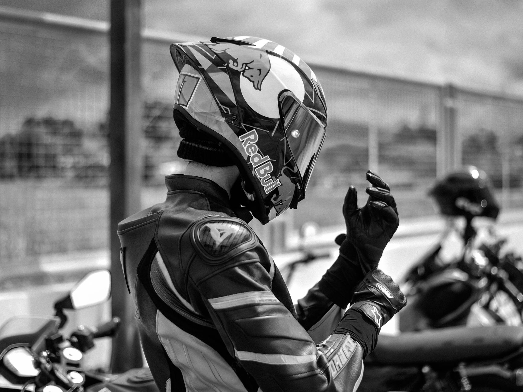 Motorcycle rider with safety gear on Ohio highway