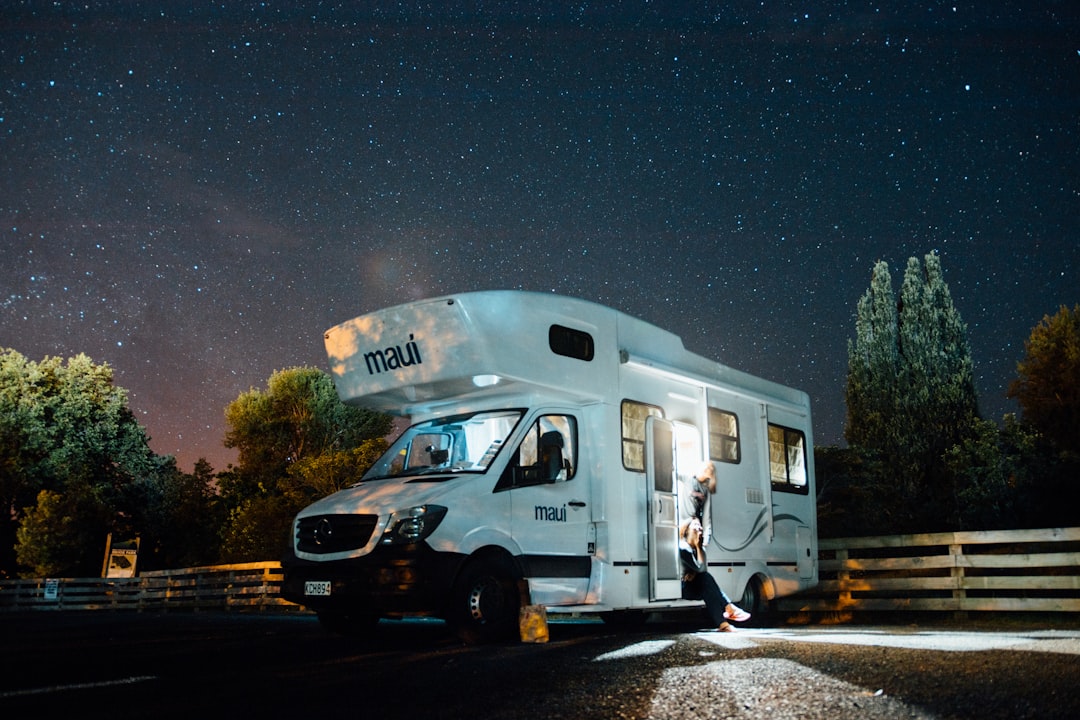 Class A motorhome traveling on highway