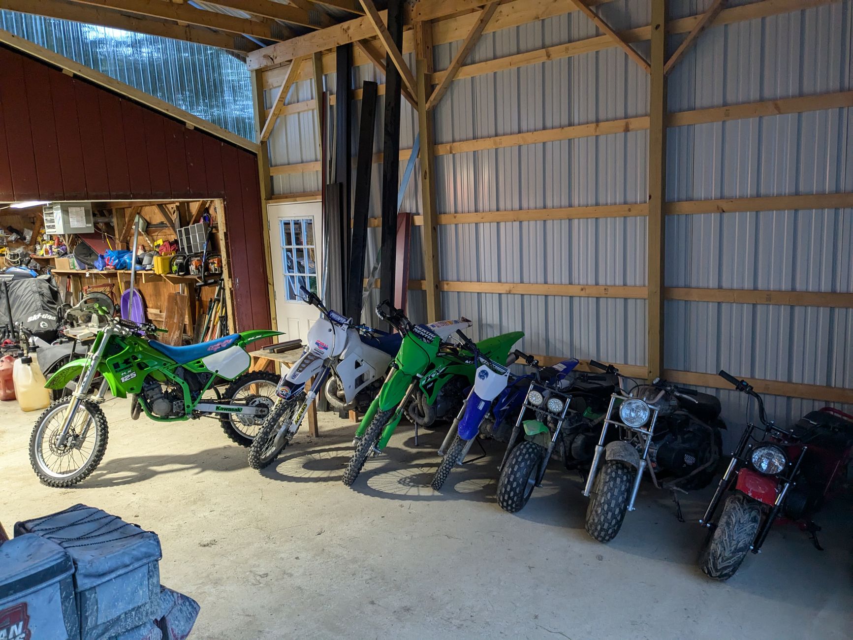 Motorcycle stored in winter garage in Ohio