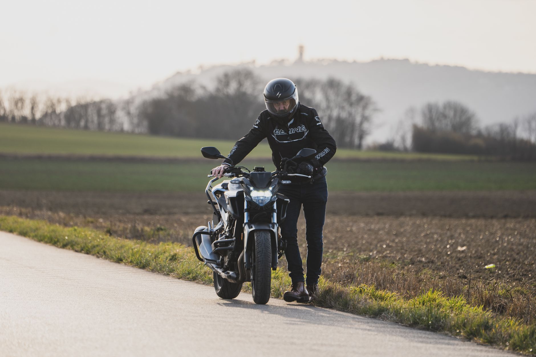Motorcycle rider enjoying spring riding in Ohio