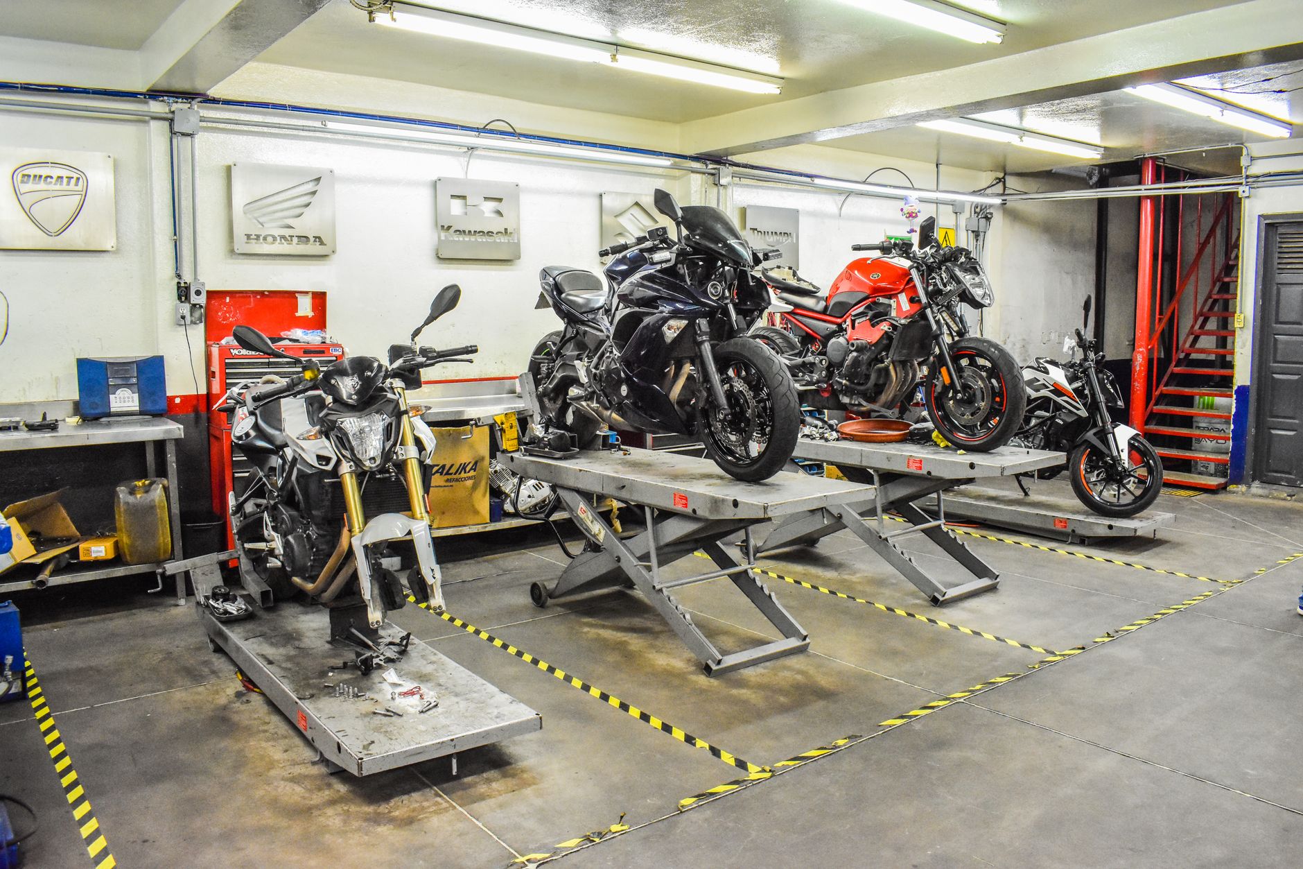 motorcycle covered winter garage