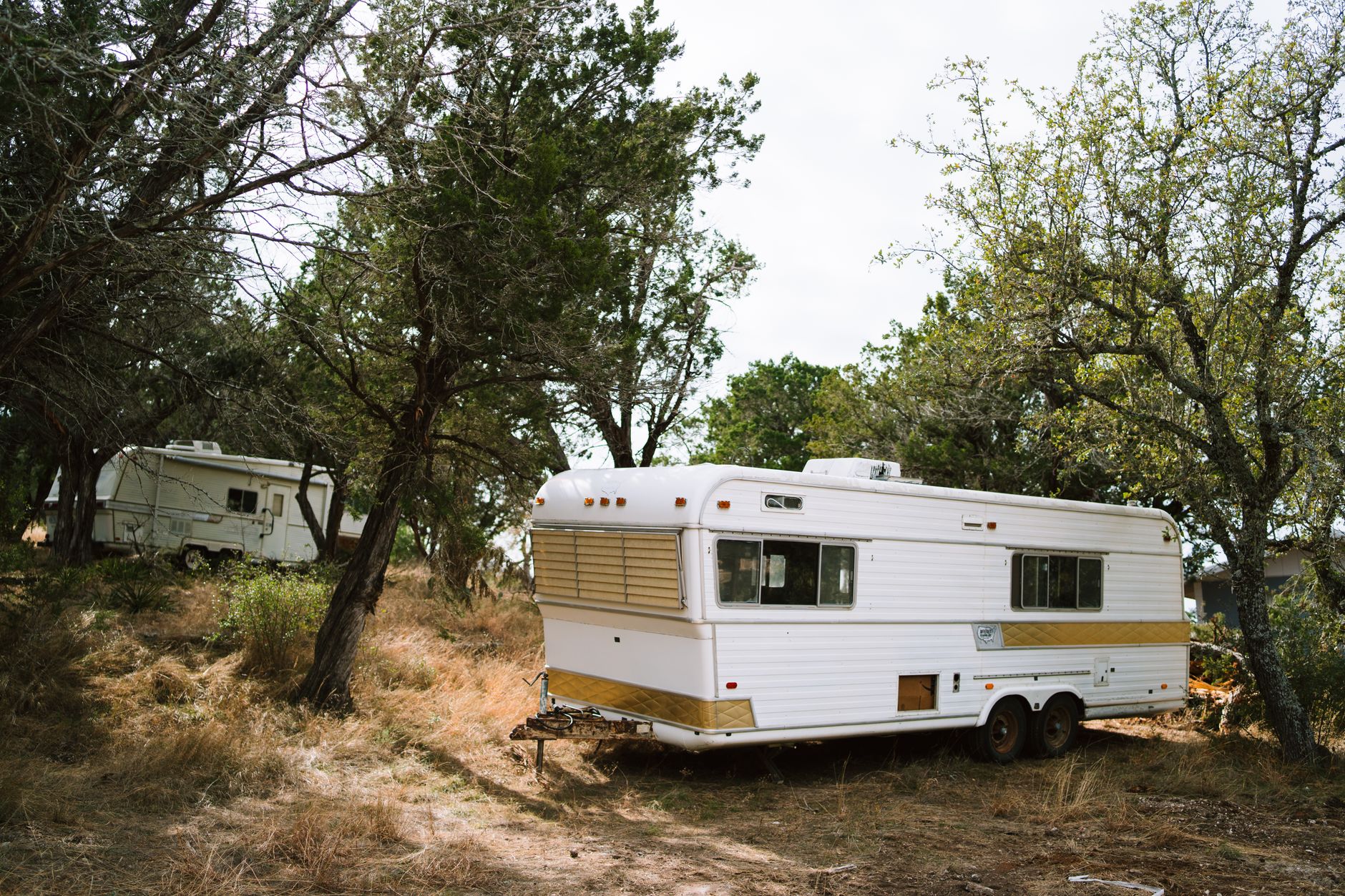 Camper trailer at Ohio campground site