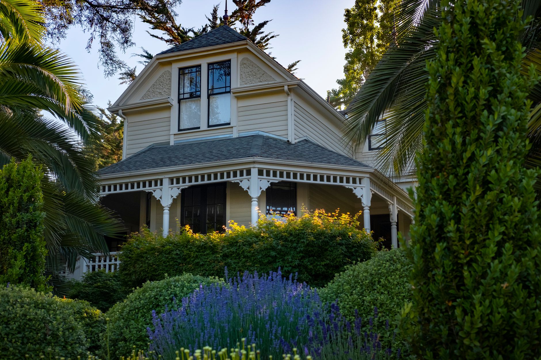 A house with a landscaped front yard