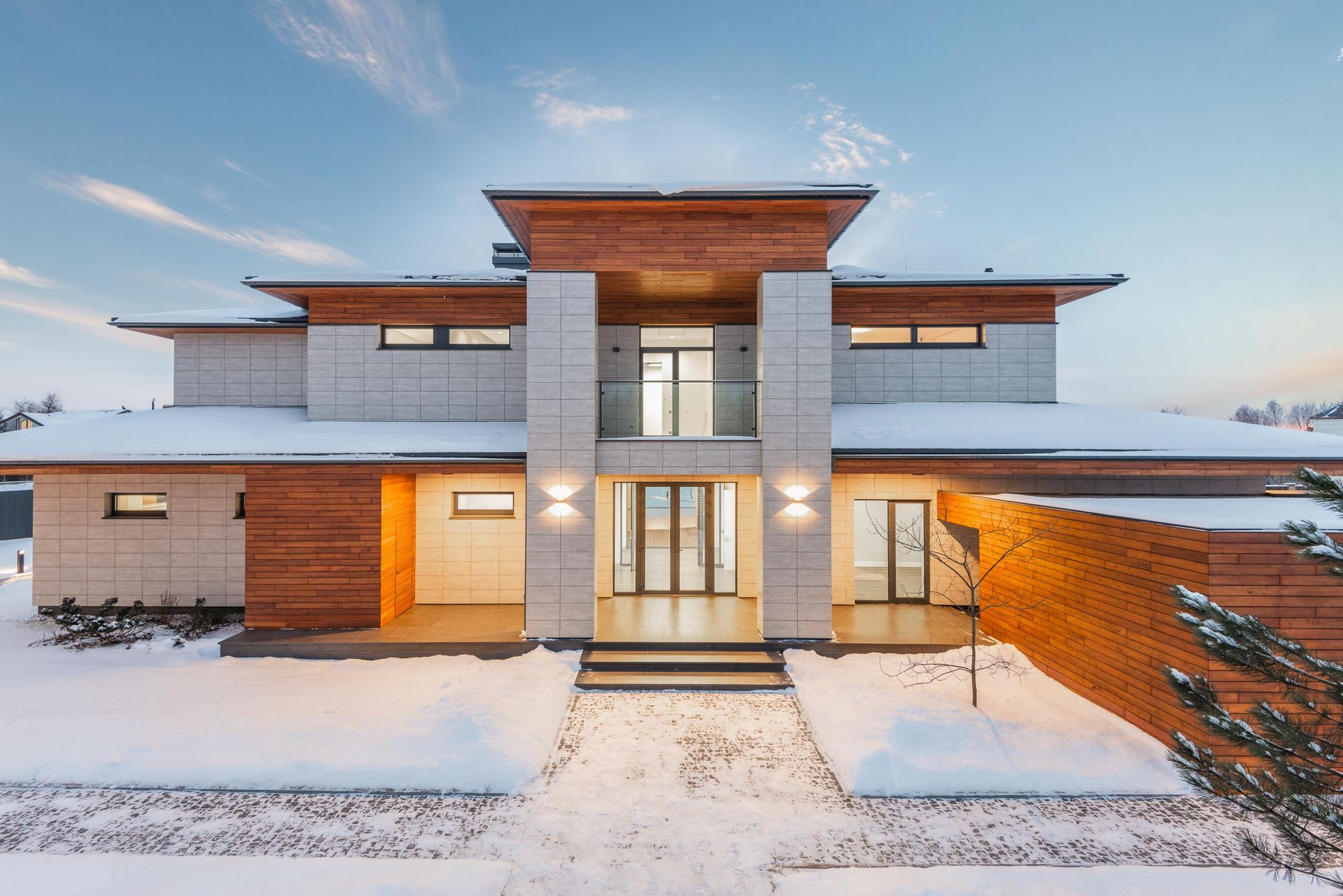 The outside of a house in winter