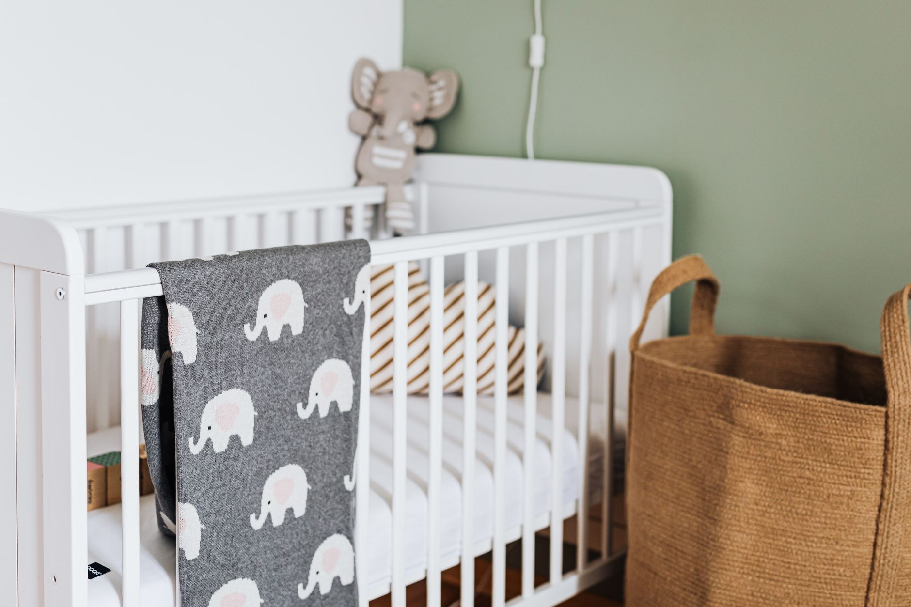 A quiet nursery room with a crib