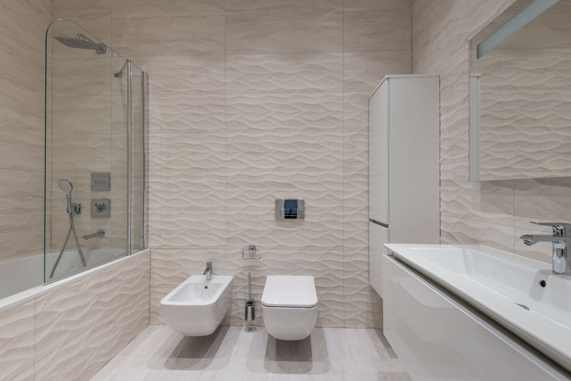 Best bidet attachment: a clean, modern bathroom with a toilet