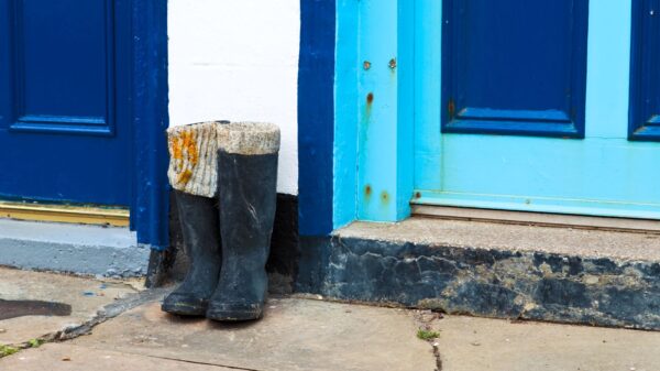 Best boot dryer: winter boots by a home entryway