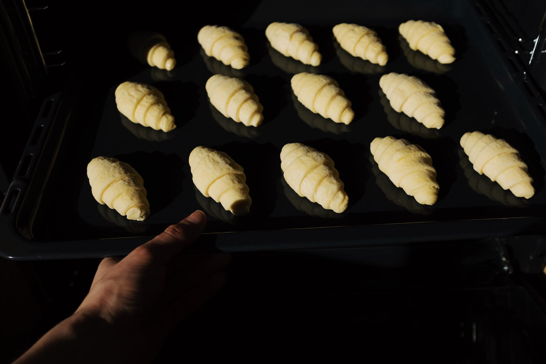 Bread baking in a home kitchen