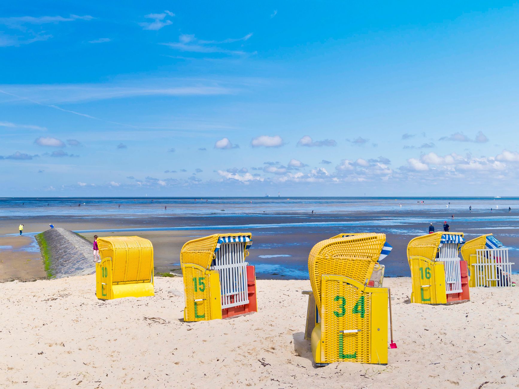 Chairs set up on a sandy beach