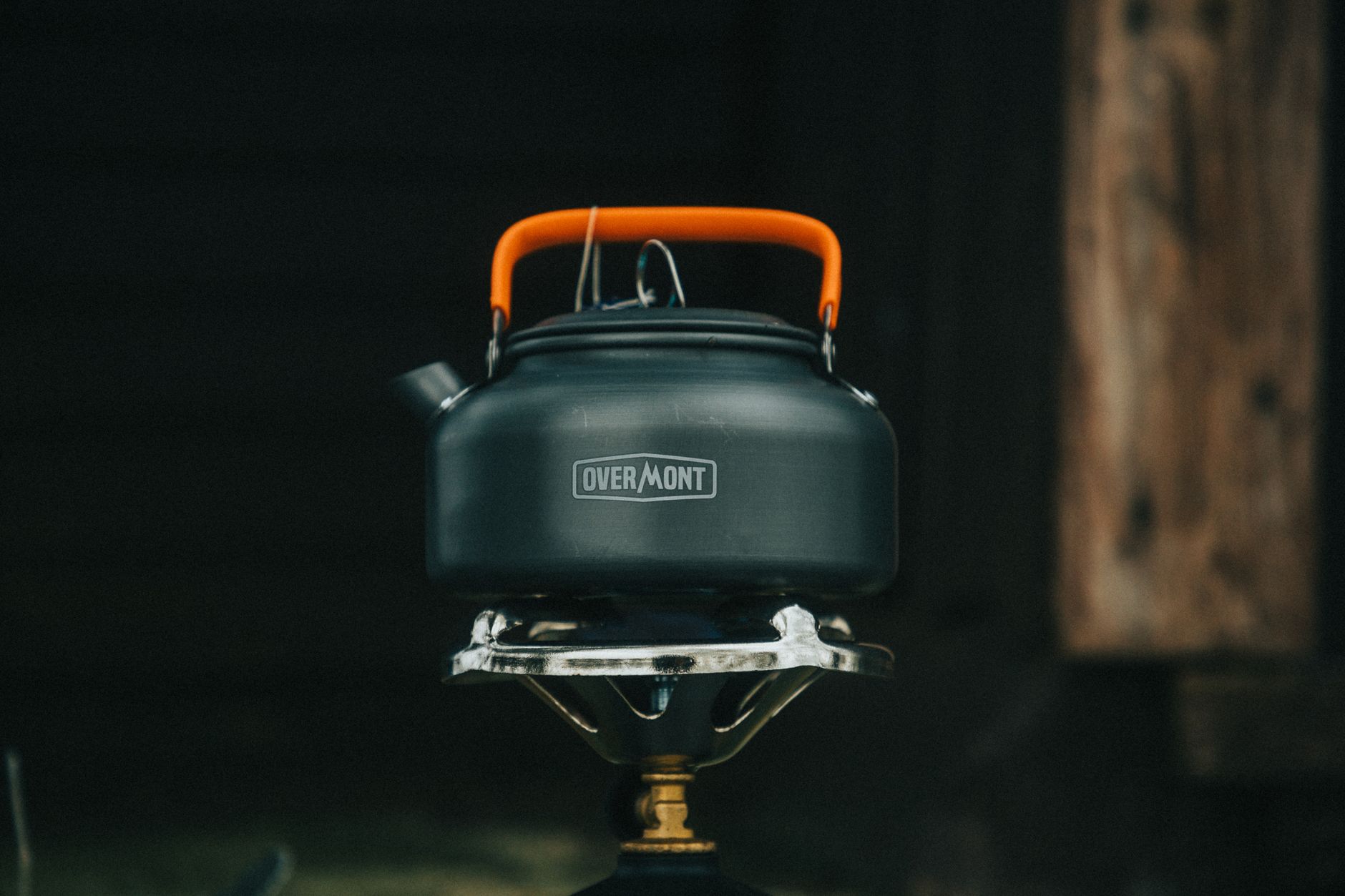 A kettle on a backpacking stove
