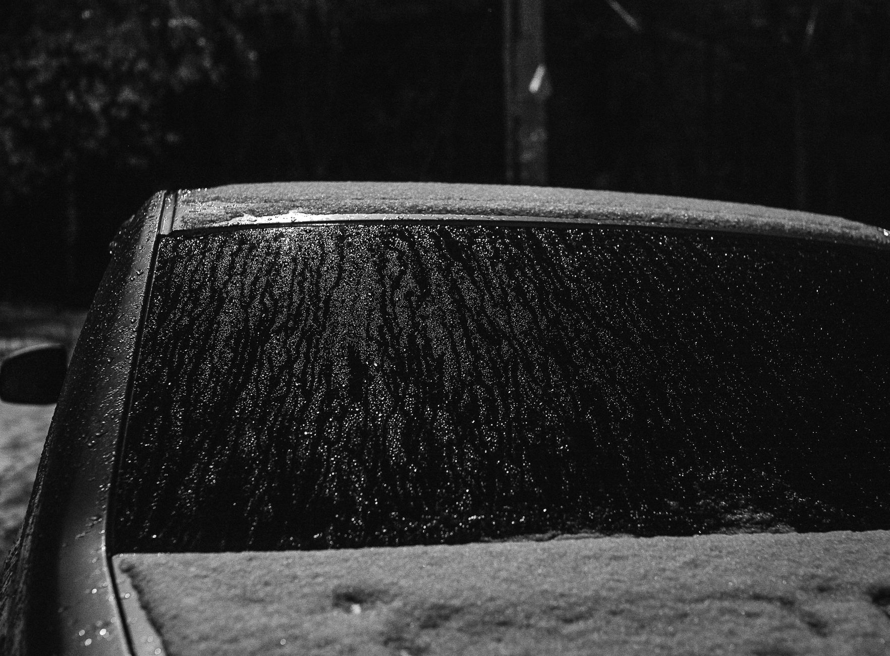 Frost on a car rear window
