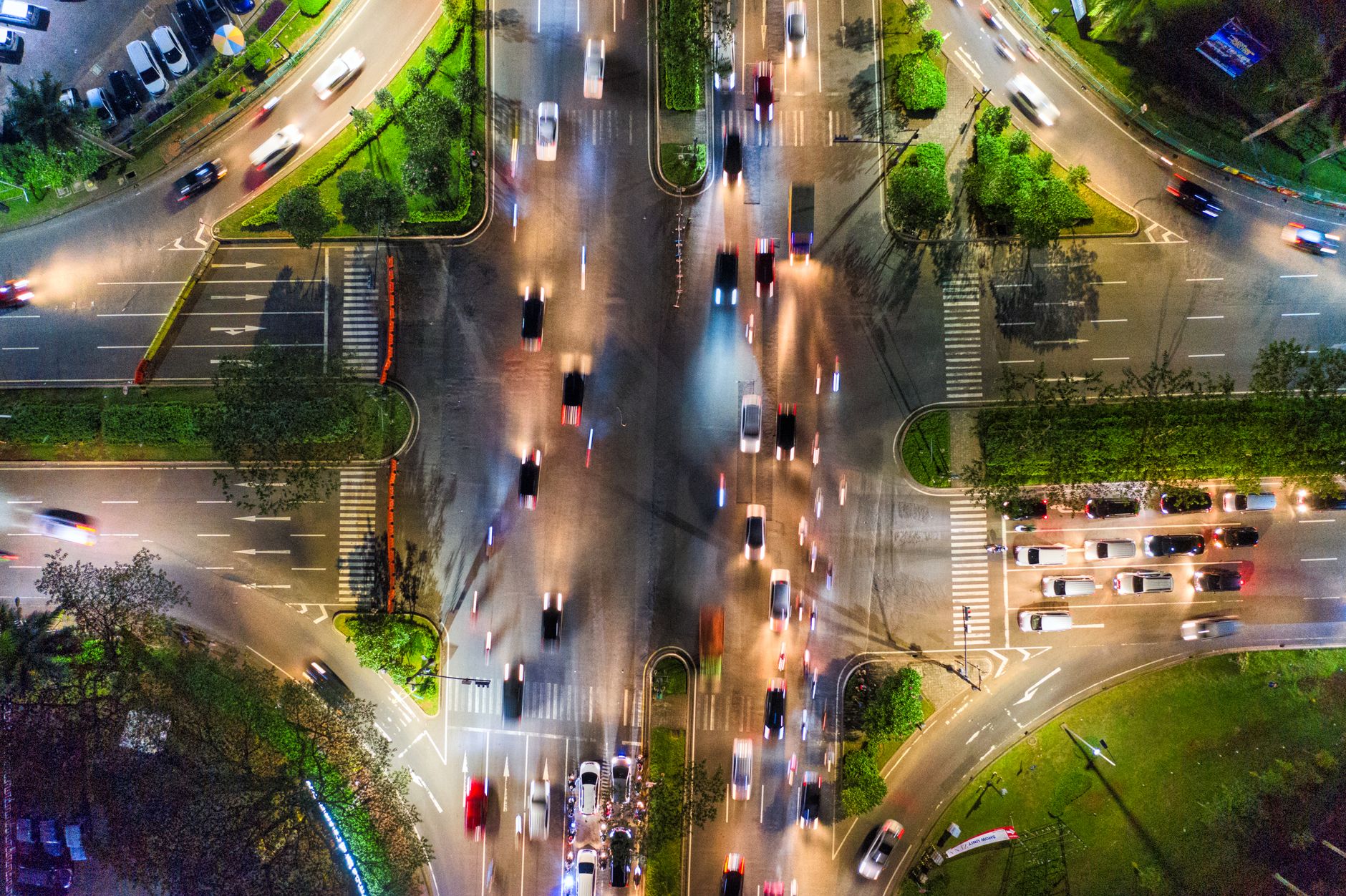 Vehicles driving on a highway