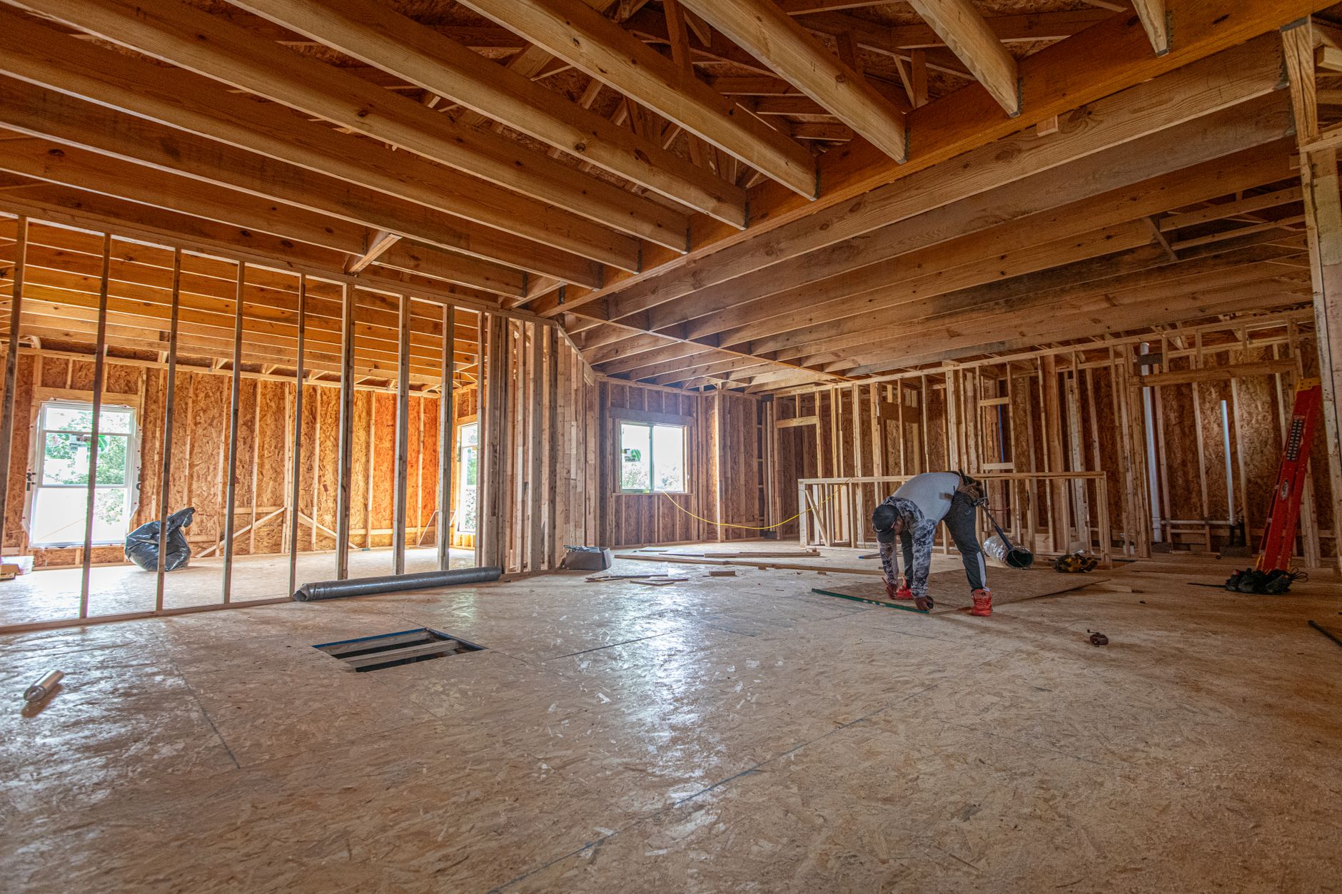 House framing during construction