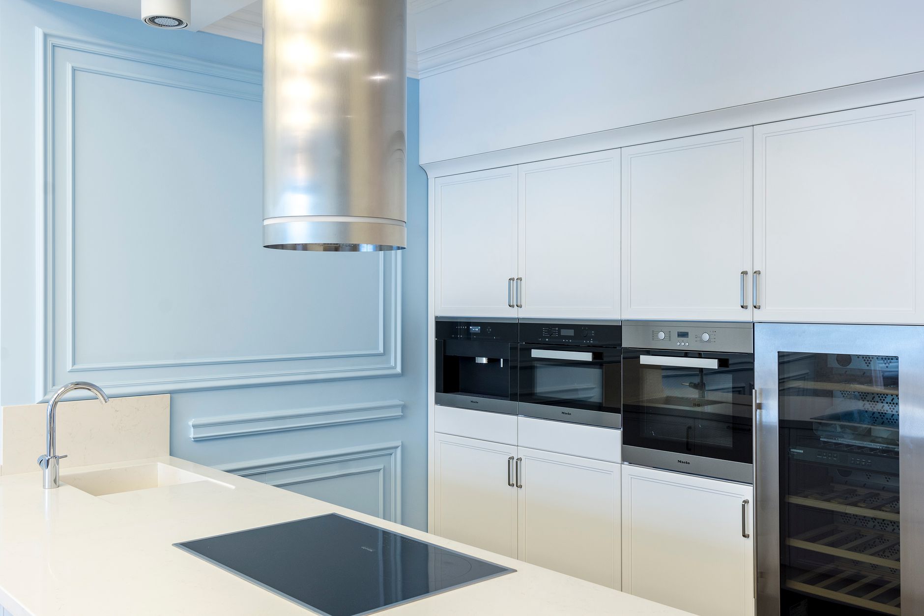 Built-in wall ovens in a modern kitchen