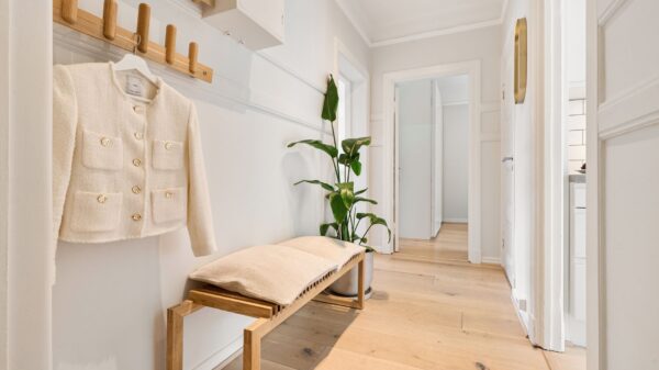 Best coat rack: coats hanging in a home entryway