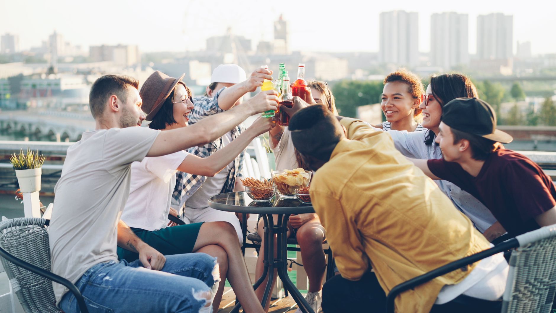 Friends enjoying drinks at a gathering