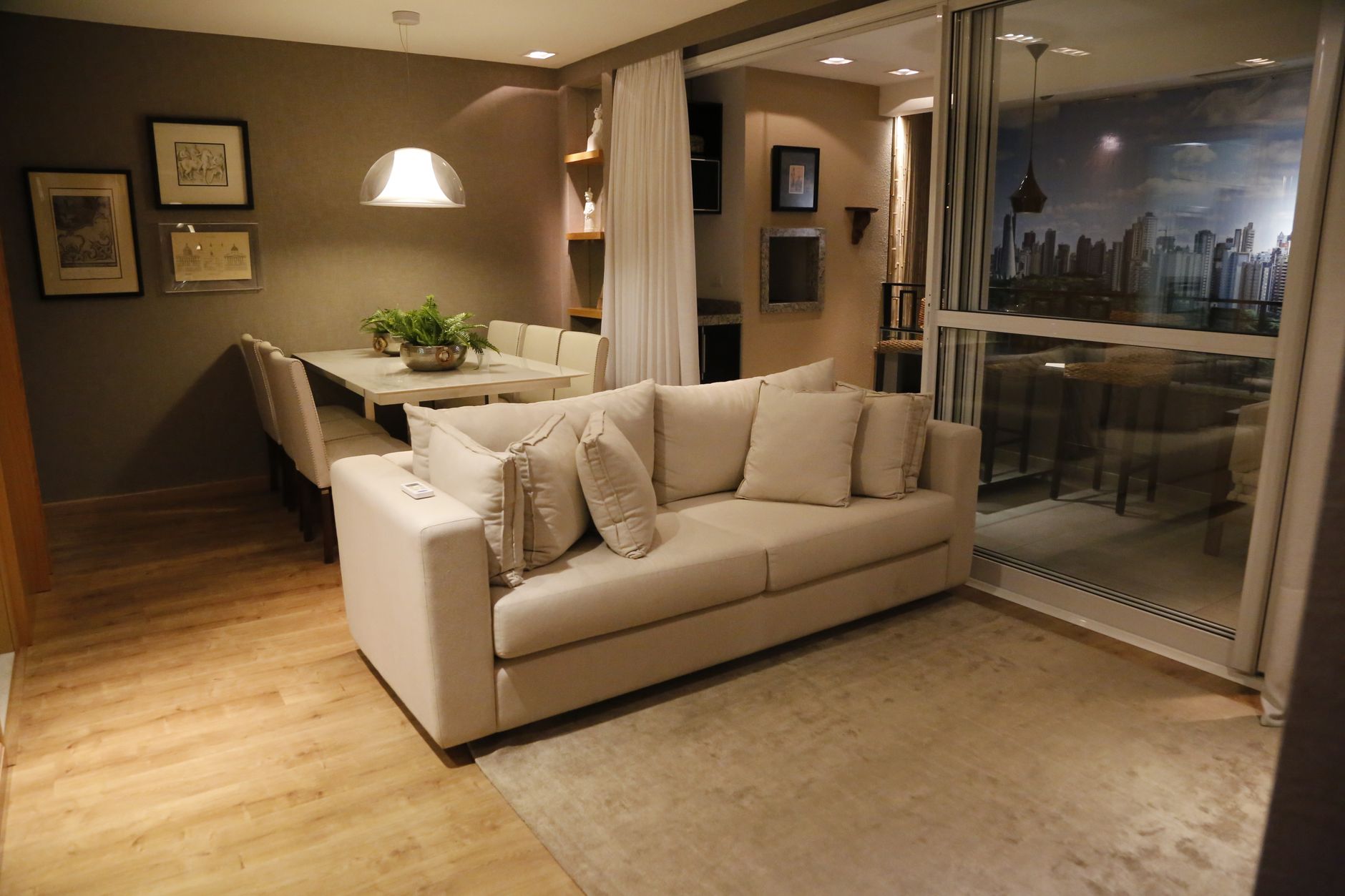 A living room in the evening
