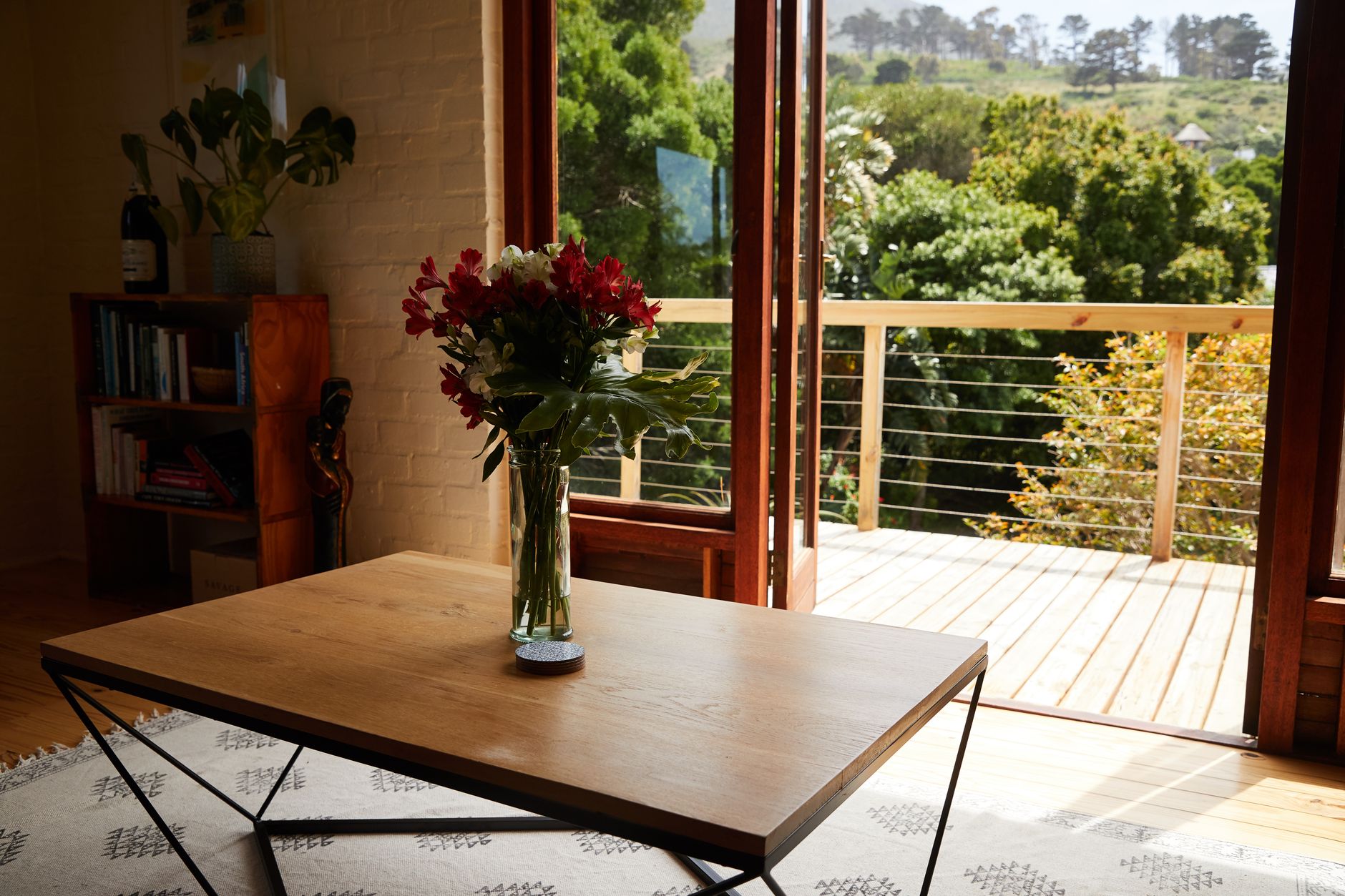 A sunny living room in summer