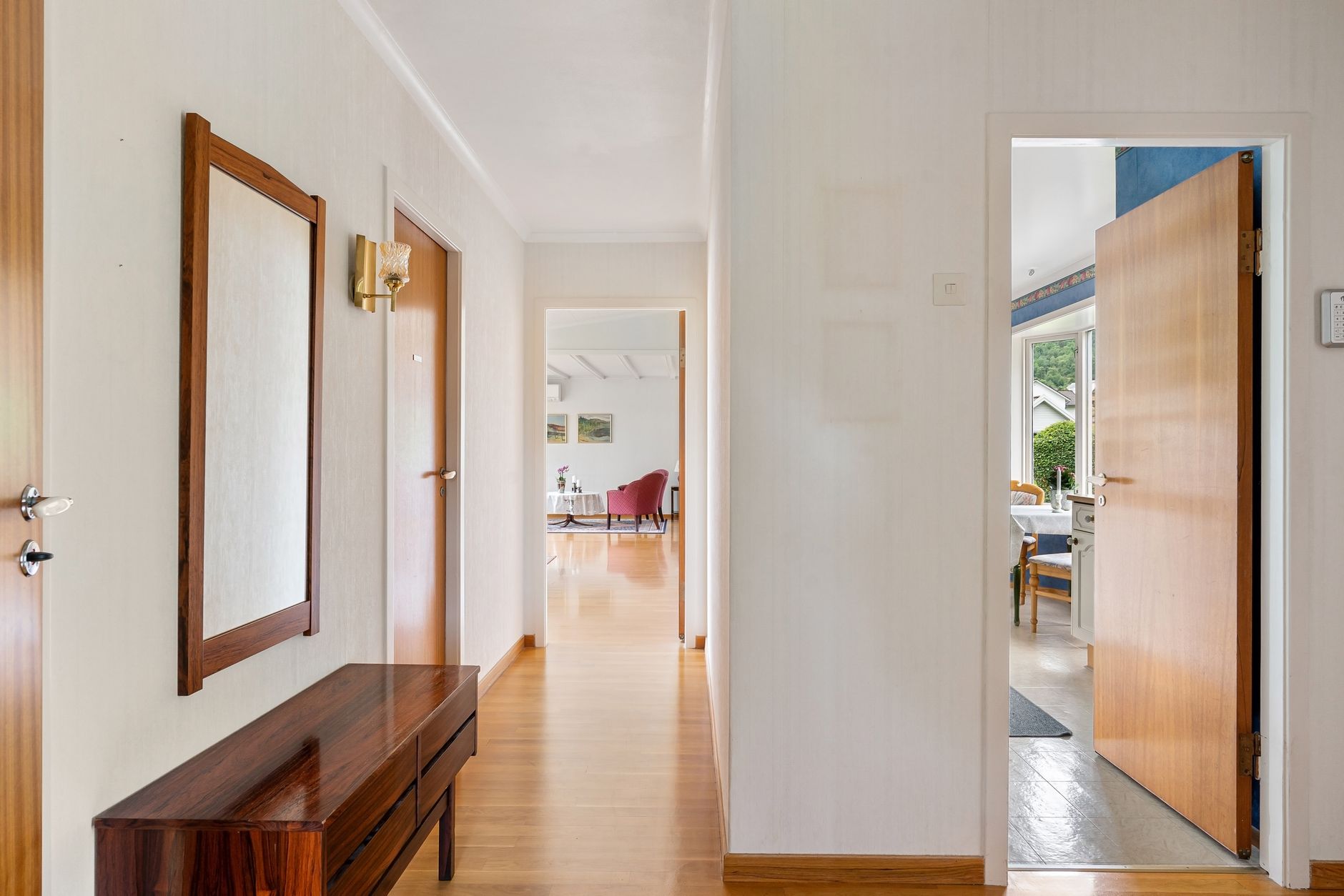 Best door stop: an open interior door in a bright hallway