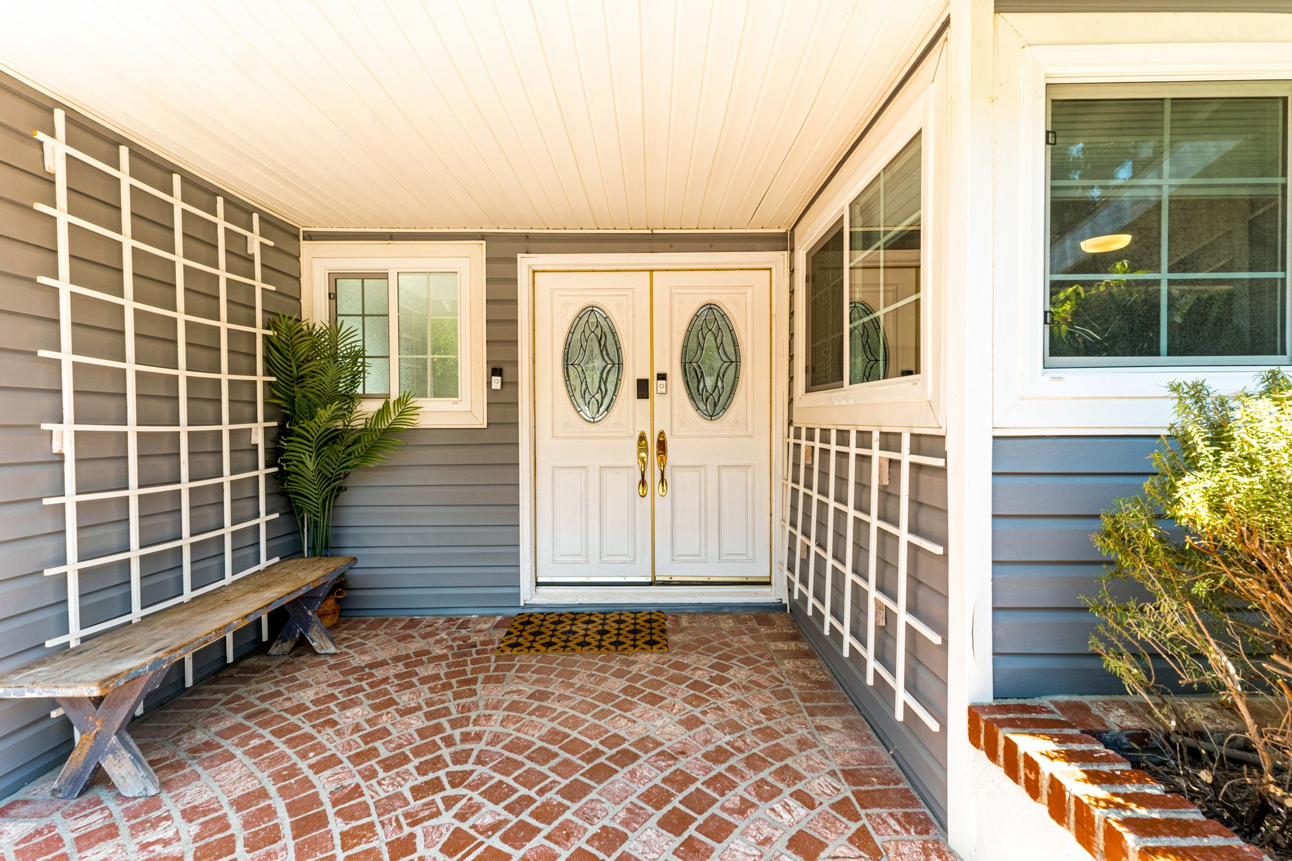 A home entryway with the front door