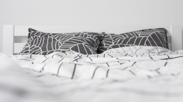 Best duvet insert: a made bed with a fluffy white duvet
