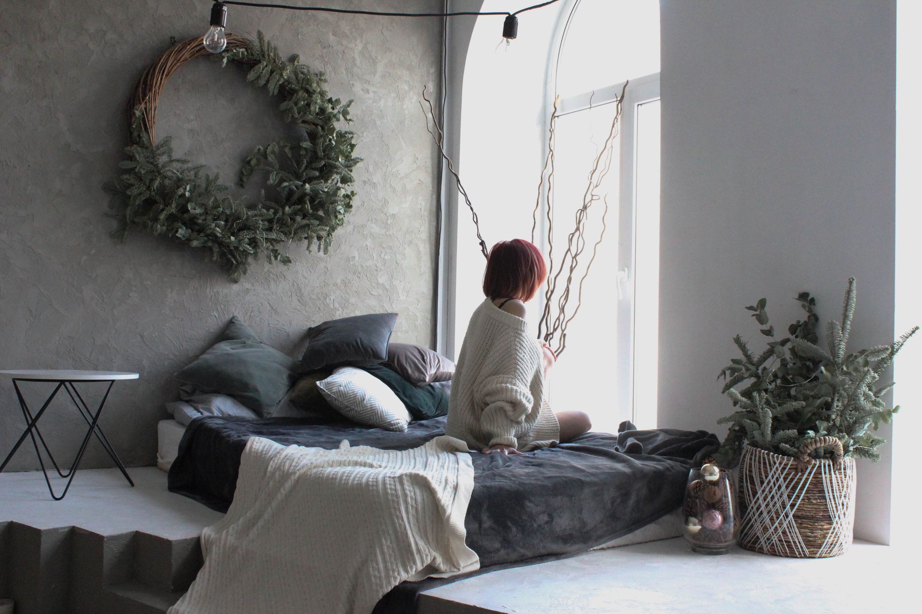 A cozy bedroom set up for a cold night