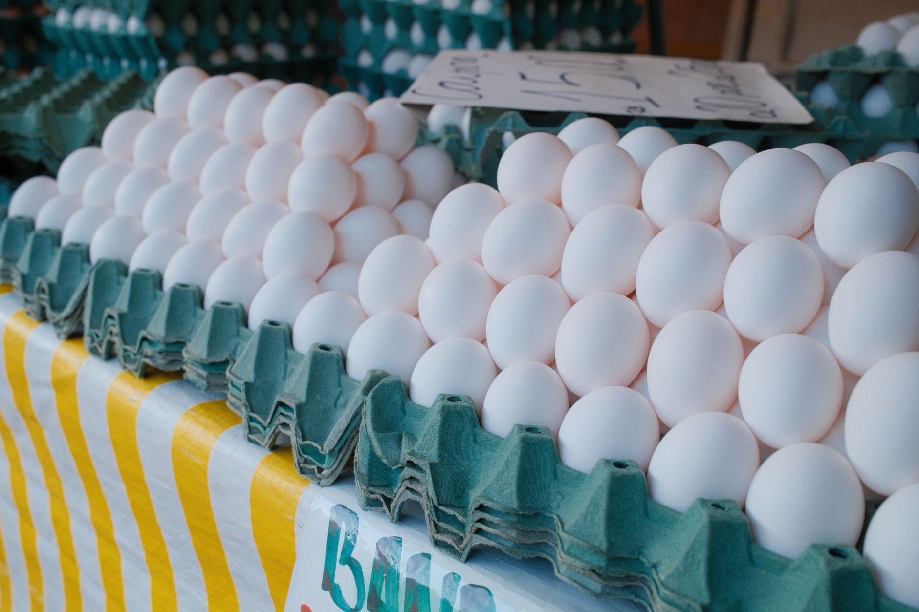 Fresh eggs in a carton