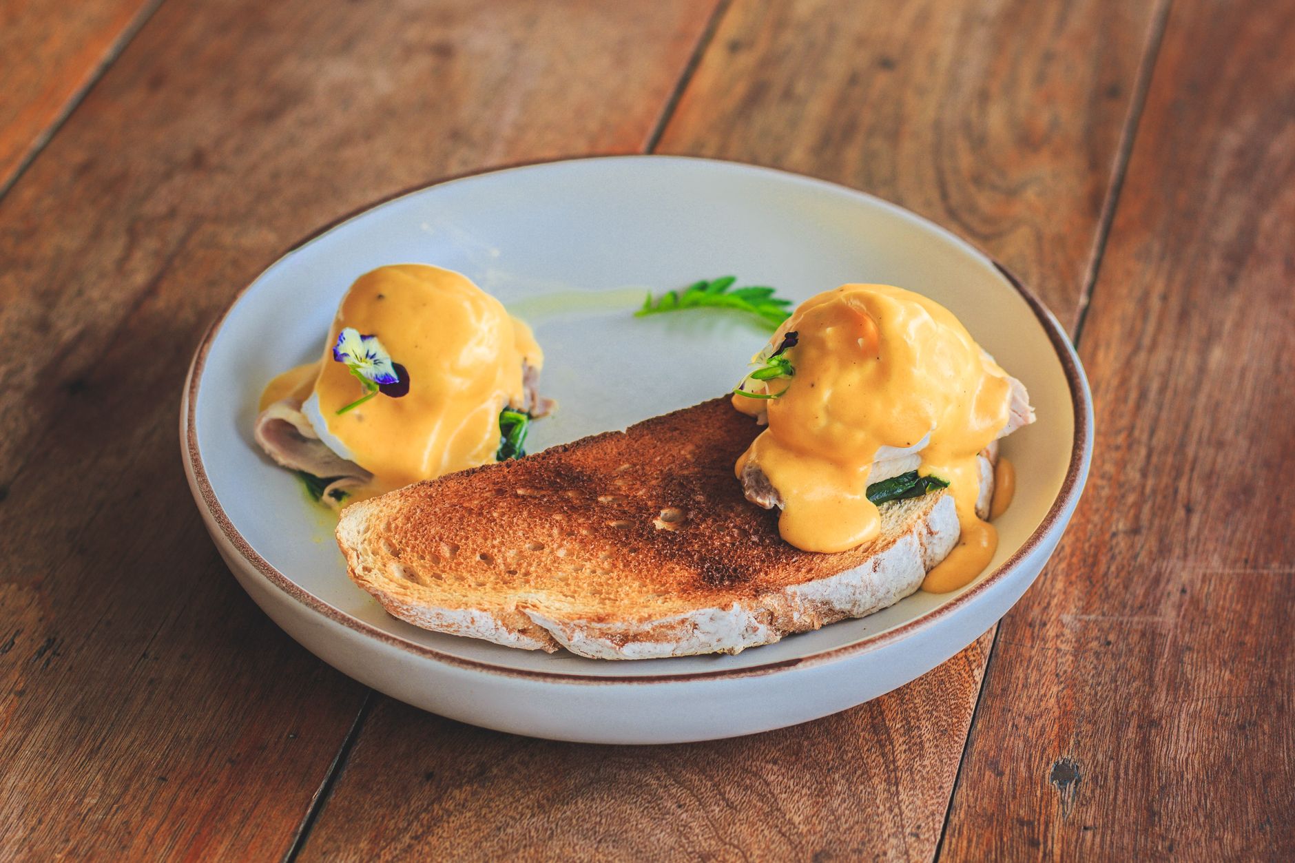 A poached egg on toast