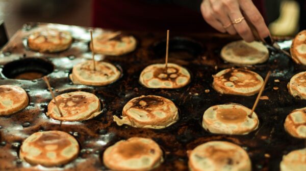 Best electric griddle: small pancakes cooking on a griddle pan