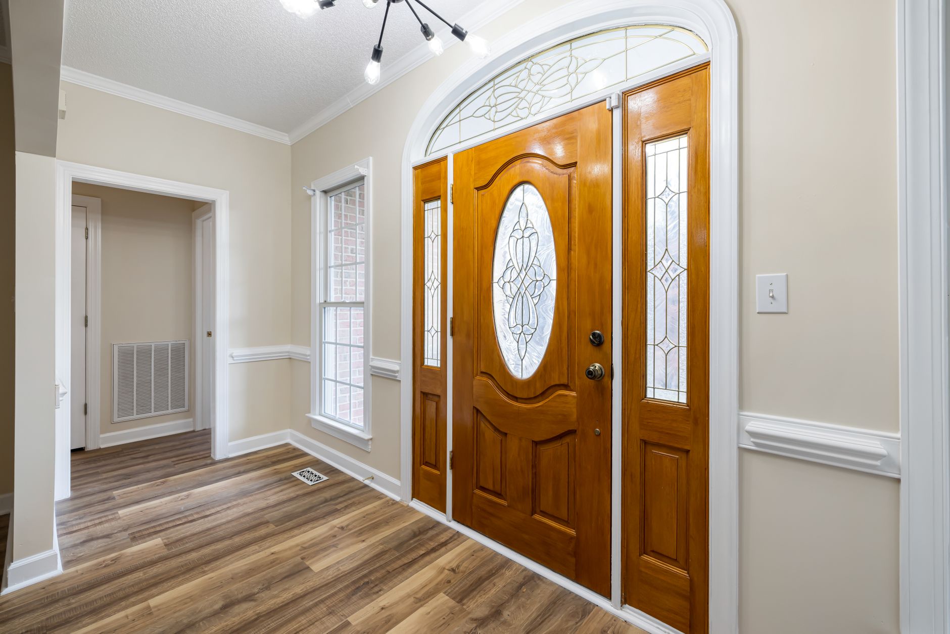 A tidy entryway inside a front door