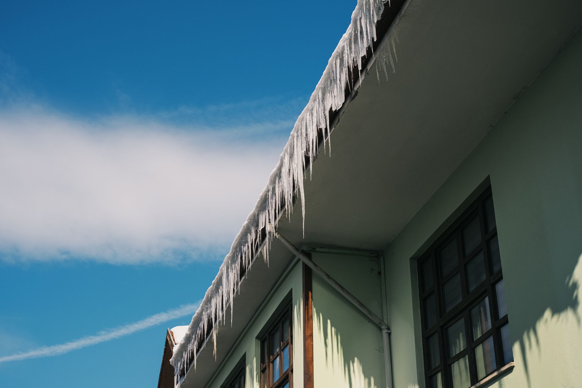 Icicles on a roof edge
