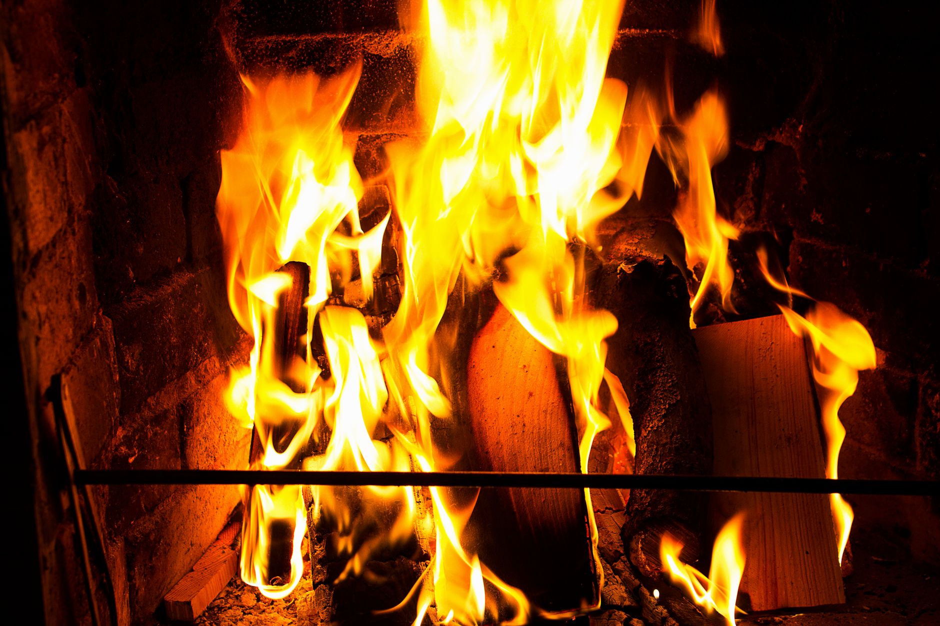 Best fire logs: a fire burning in a home fireplace