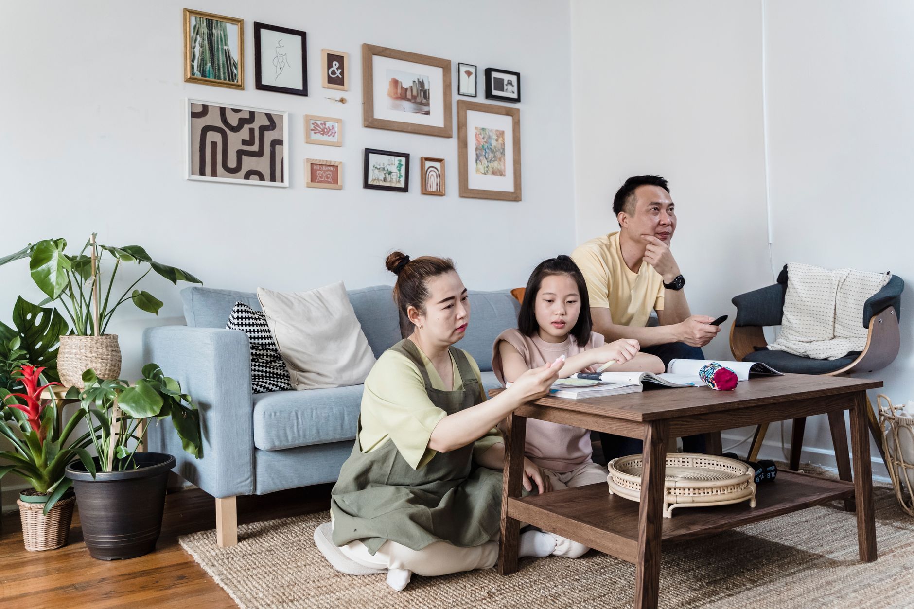 A family living room in a home