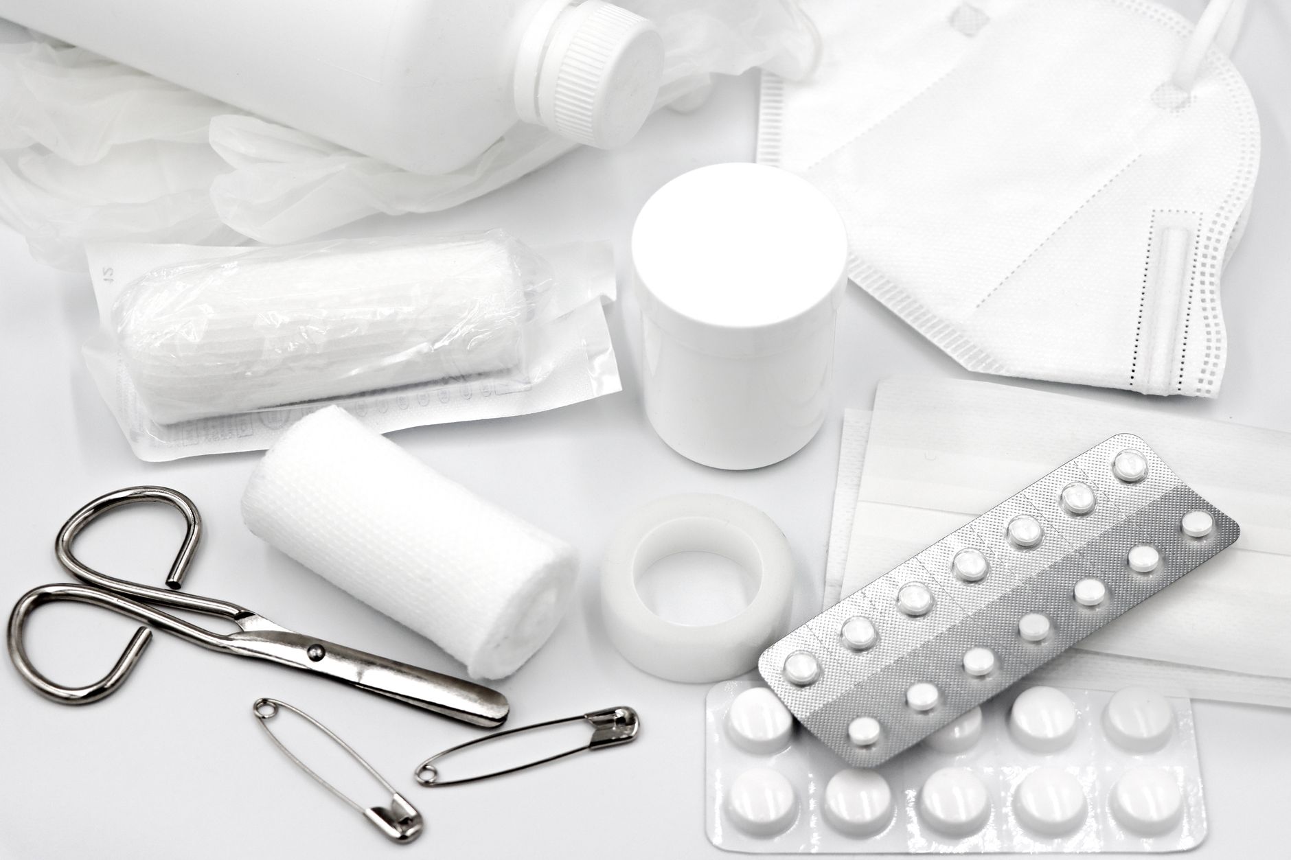 Best first aid kit for home: bandages, scissors and pills